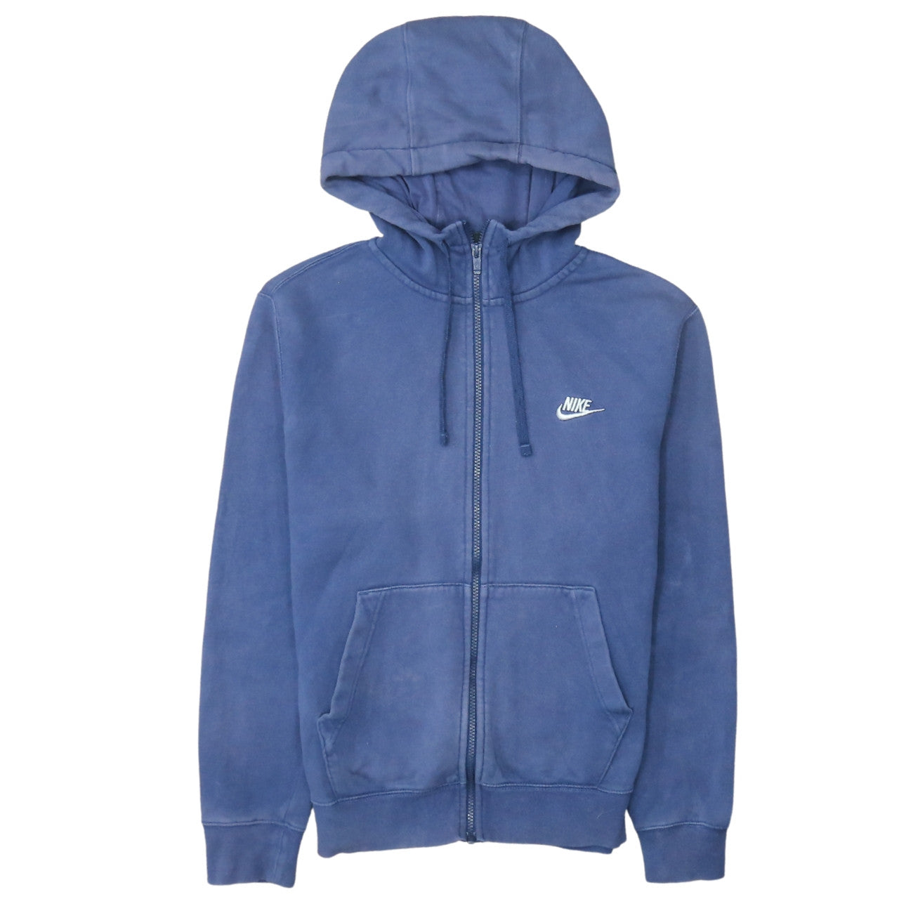 Nike Men's Blue Full Zip Hoodie Small Cotton Blend Classic Style