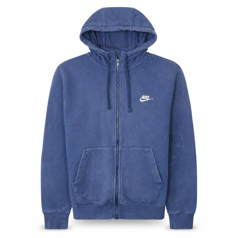 Nike Men's Blue Full Zip Hoodie Small Cotton Blend Classic Style