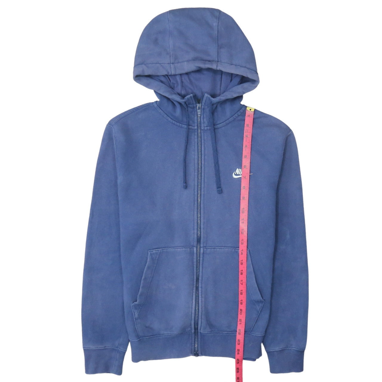Nike Men's Blue Full Zip Hoodie Small Cotton Blend Classic Style