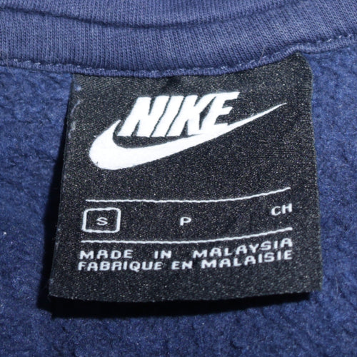 Nike Men's Blue Full Zip Hoodie Small Cotton Blend Classic Style