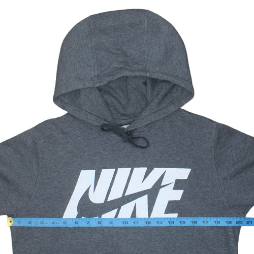 Nike Women’s Grey Pullover Hoodie Small Cotton Blend Logo Sweatshirt