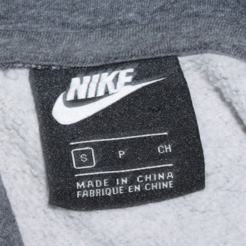 Nike Women’s Grey Pullover Hoodie Small Cotton Blend Logo Sweatshirt