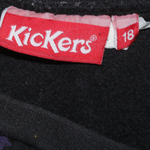 Kickers Womens Black Purple Star Print Pullover Sweatshirt Size 18