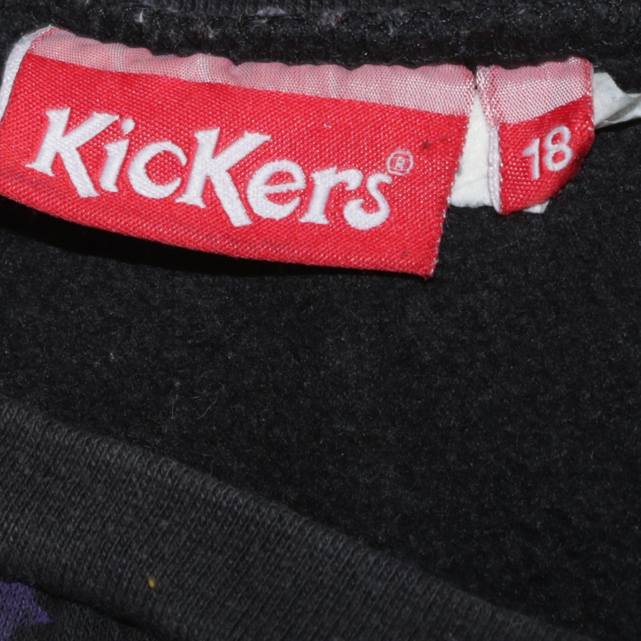 Kickers Womens Black Purple Star Print Pullover Sweatshirt Size 18