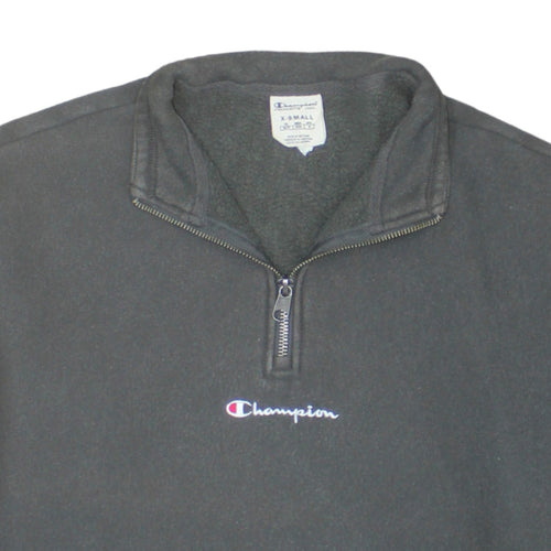 Champion Women’s Black XS 1/4 Zip Pullover Sweatshirt Cotton Blend