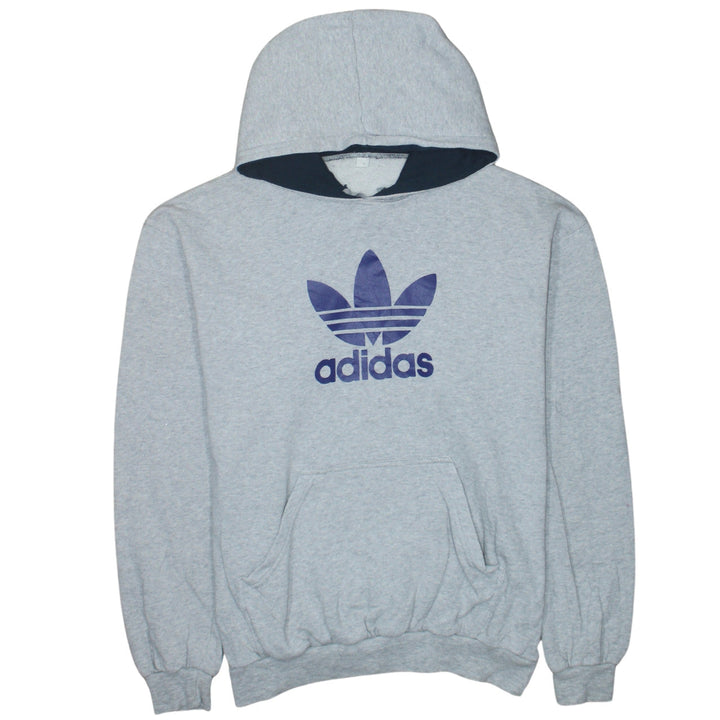 adidas Mens Grey XL Pullover Hoodie Trefoil Logo Fleece Sweatshirt