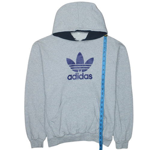 adidas Mens Grey XL Pullover Hoodie Trefoil Logo Fleece Sweatshirt