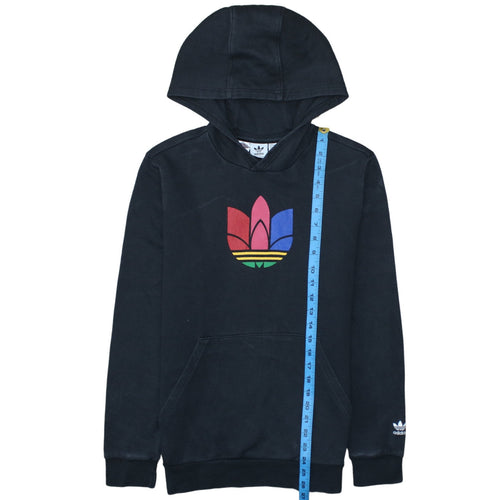 Adidas Boys Black Pullover Hoodie 14-15 Years Logo Print Sportswear