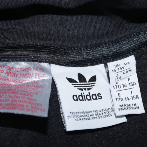 Adidas Boys Black Pullover Hoodie 14-15 Years Logo Print Sportswear