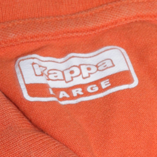 Kappa Men's Orange Cotton Polo Shirt Size L Short Sleeve