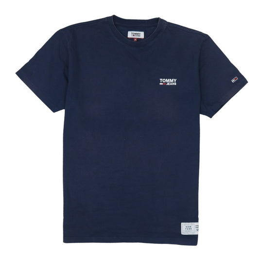 Tommy Jeans Men's Blue Crew Neck Regular Fit Cotton T-Shirt M