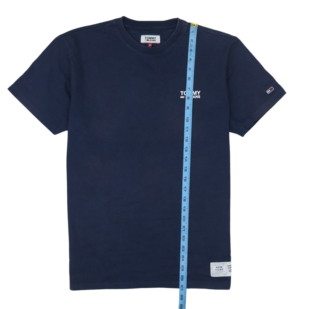 Tommy Jeans Men's Blue Crew Neck Regular Fit Cotton T-Shirt M