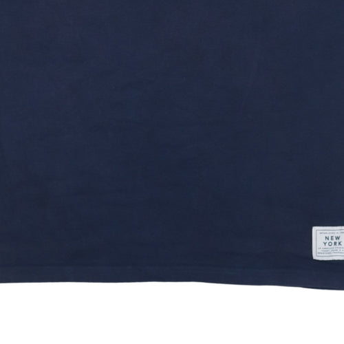 Tommy Jeans Men's Blue Crew Neck Regular Fit Cotton T-Shirt M
