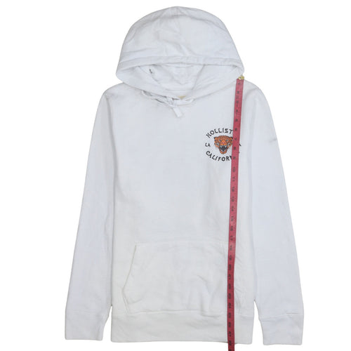Hollister Men’s White Embroidered Tiger Pullover Hoodie XL