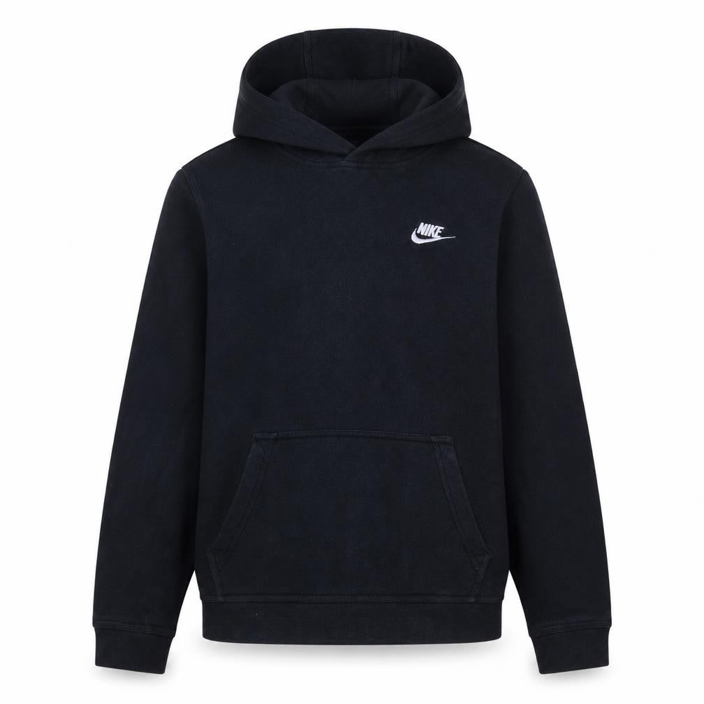 Front view of Nike boys’ black pullover hoodie xl 158-170cm standard fit