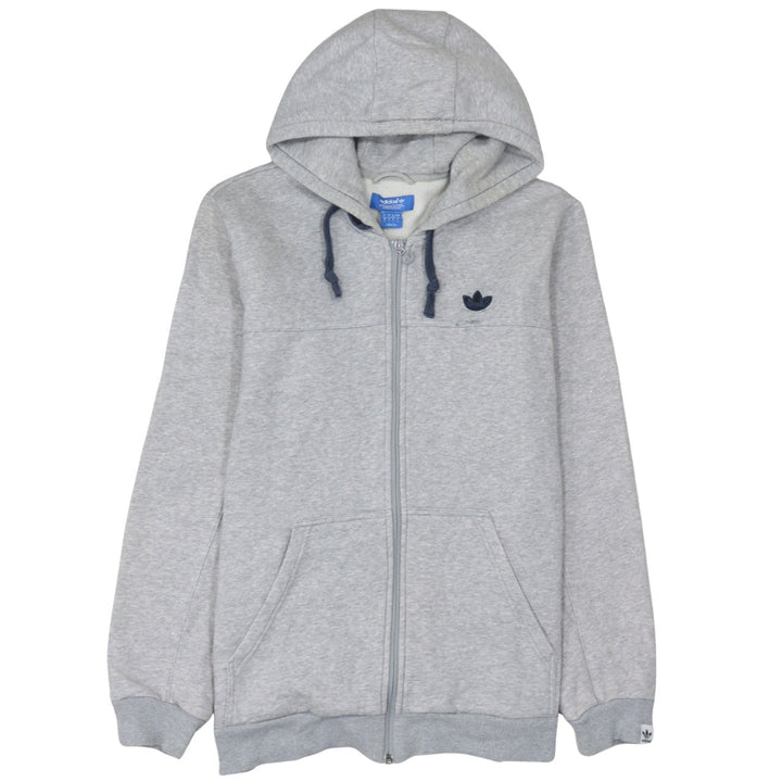 Adidas Men's Grey Full Zip Hoodie Size L Regular Fit Sportswear