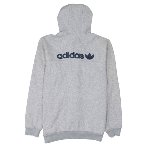 Adidas Men's Grey Full Zip Hoodie Size L Regular Fit Sportswear