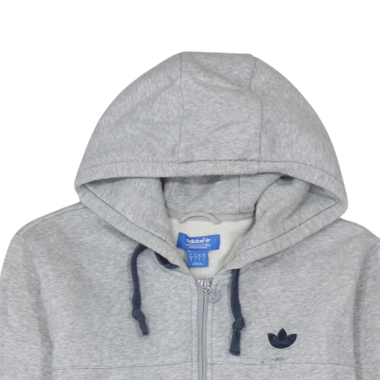 Adidas Men's Grey Full Zip Hoodie Size L Regular Fit Sportswear