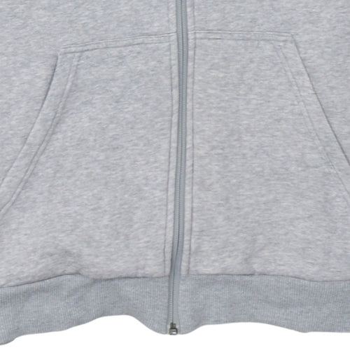 Adidas Men's Grey Full Zip Hoodie Size L Regular Fit Sportswear
