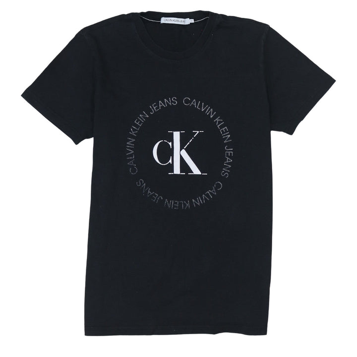 Calvin Klein Jeans Men’s Black Logo Cotton T-Shirt Size M