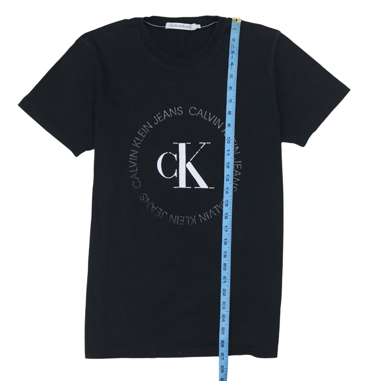 Calvin Klein Jeans Men’s Black Logo Cotton T-Shirt Size M