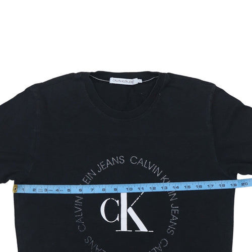 Calvin Klein Jeans Men’s Black Logo Cotton T-Shirt Size M