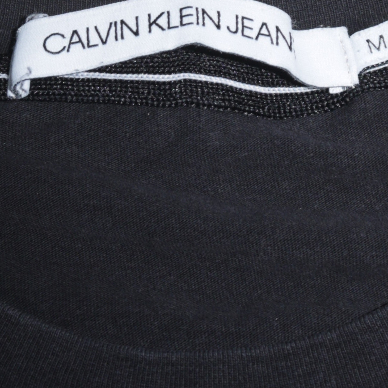 Calvin Klein Jeans Men’s Black Logo Cotton T-Shirt Size M