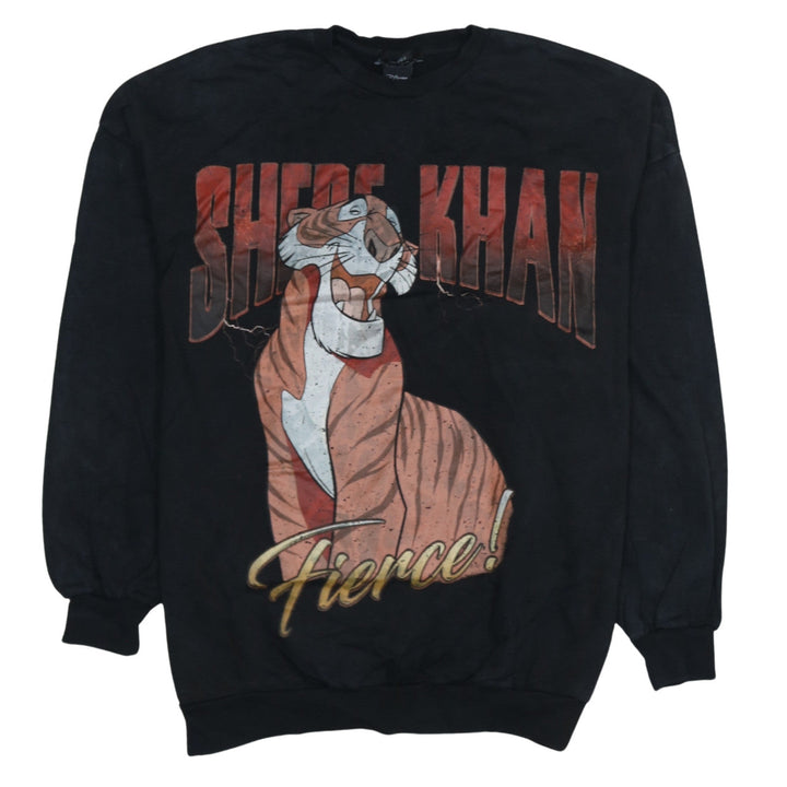 Bershka x Disney Women's Black XS Sheer Khan Fierce Pullover Sweatshirt
