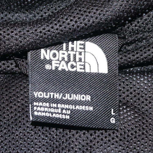 The North Face Boys Black Blue White Hooded Anorak Jacket Size L Polyester