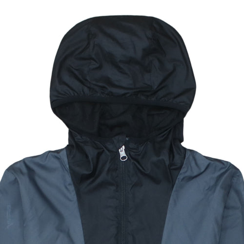 The North Face Boys Black Blue White Hooded Anorak Jacket Size L Polyester