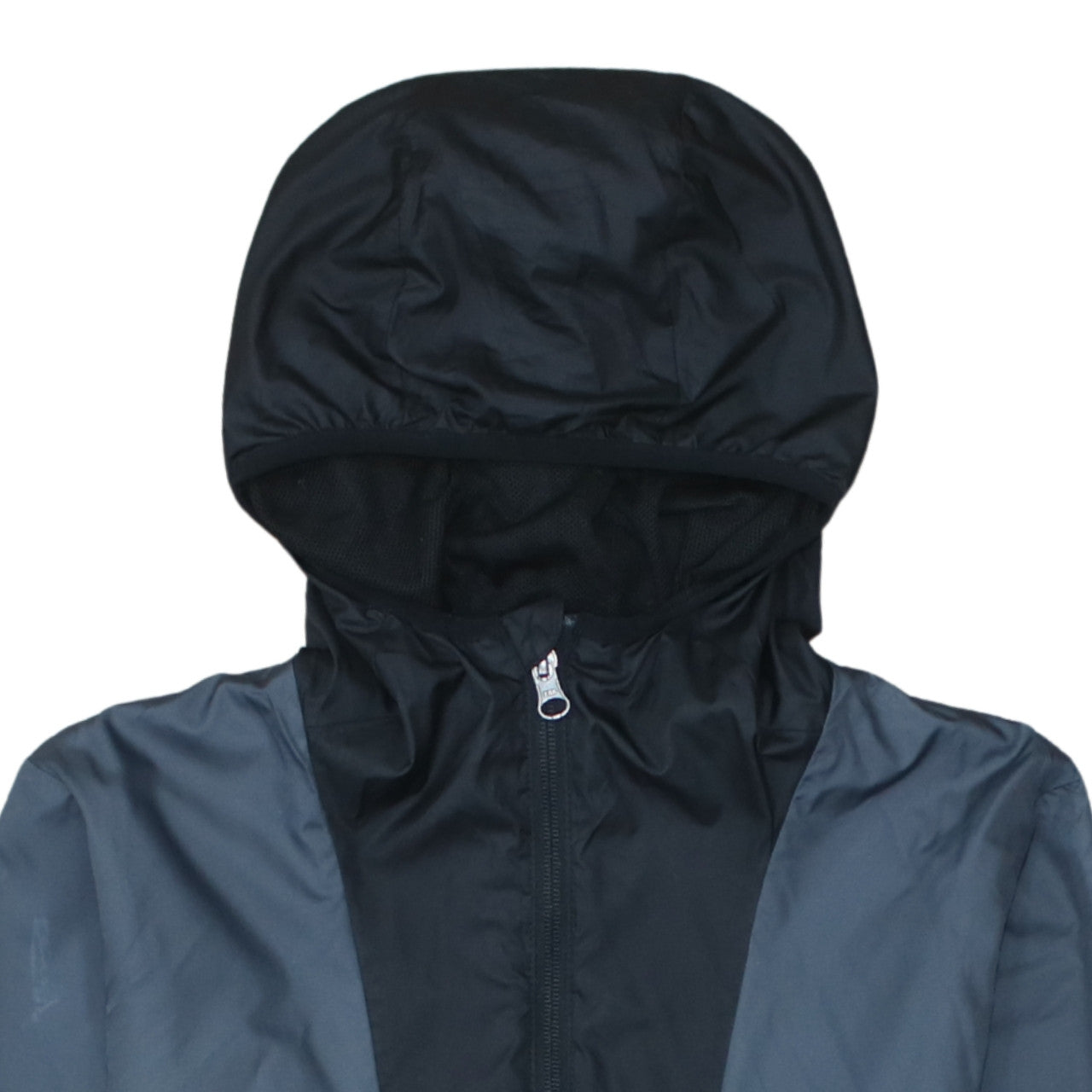 The North Face Boys Black Blue White Hooded Anorak Jacket Size L Polyester