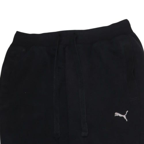 Puma Men's Black Fleece Sweatpants Joggers M Regular Fit