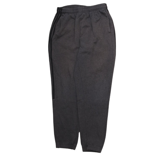 Adidas Men's Black L Fleece Jogger Sweatpants with Side Stripes