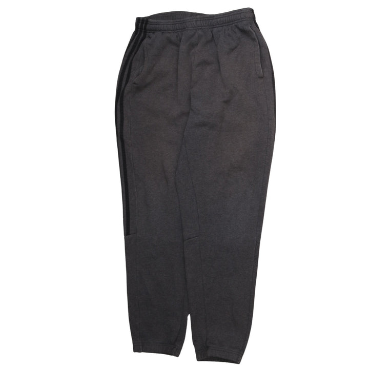 Adidas Men's Black L Fleece Jogger Sweatpants with Side Stripes