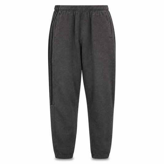 Front view of Adidas Men's Black L Fleece Jogger Sweatpants with Side Stripes