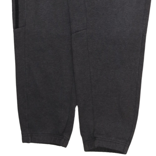 Adidas Men's Black L Fleece Jogger Sweatpants with Side Stripes