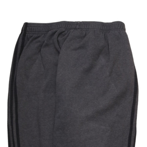 Adidas Men's Black L Fleece Jogger Sweatpants with Side Stripes