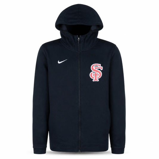 Front view of Nike Dri-FIT Men Black S Zip Hoodie Jacket