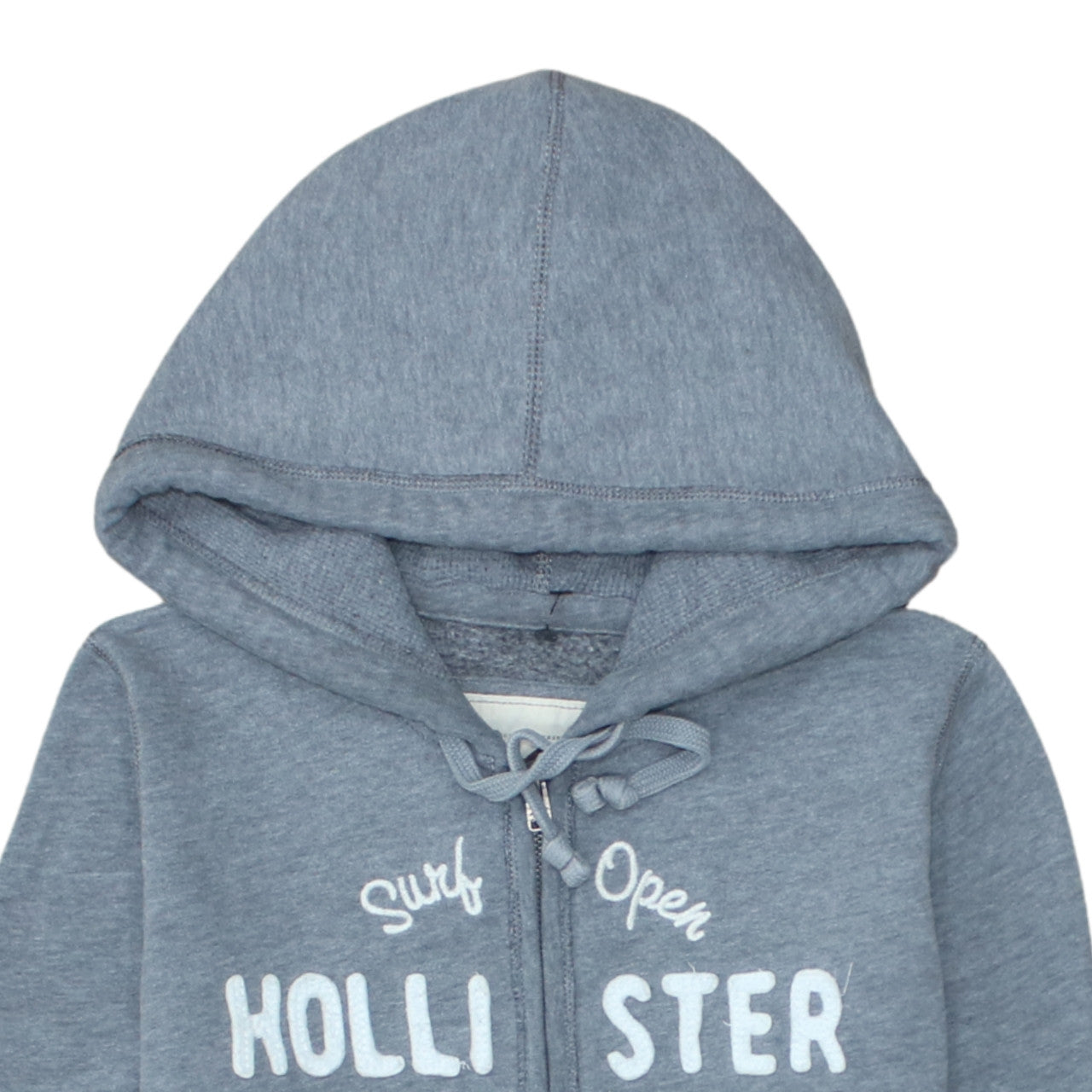 Hollister Men's Grey Full Zip Hoodie M Classic Logo Surf Style