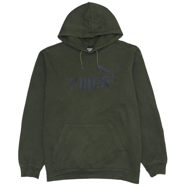 Puma Men's Green Pullover Hoodie L Logo Graphic Sportswear