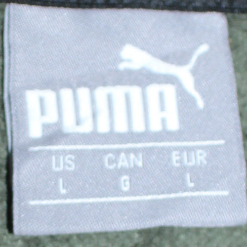 Puma Men's Green Pullover Hoodie L Logo Graphic Sportswear