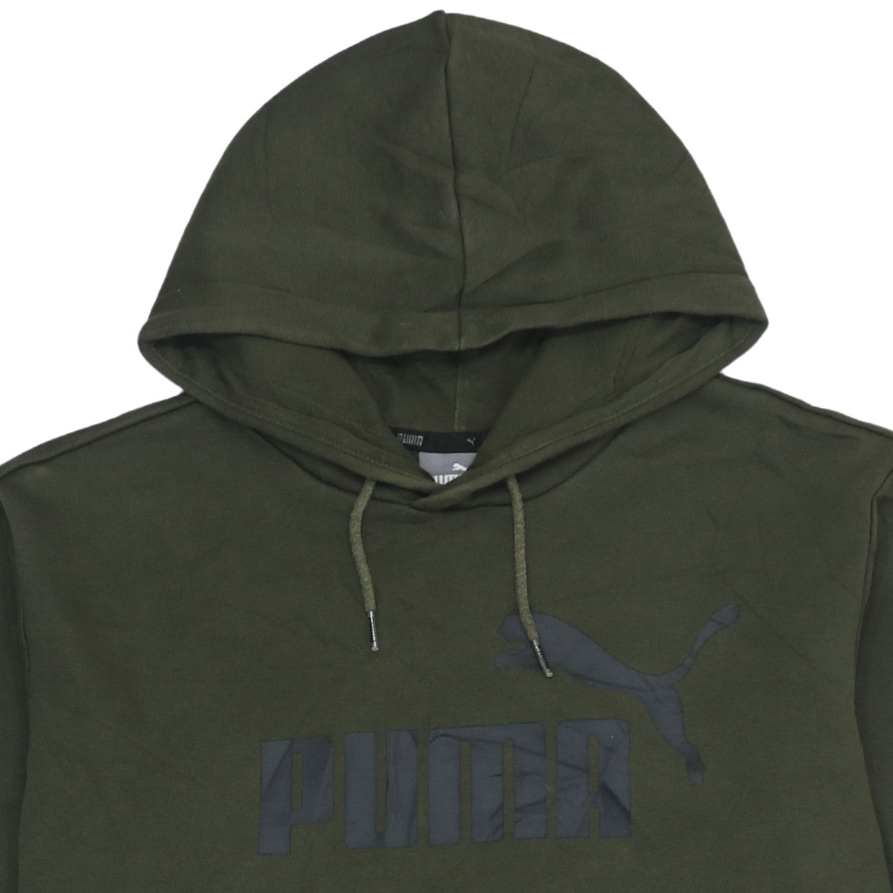 Puma Men's Green Pullover Hoodie L Logo Graphic Sportswear