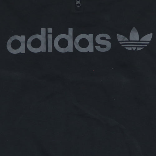 Adidas Men's Black 1/4 Zip Logo Sweatshirt Size S