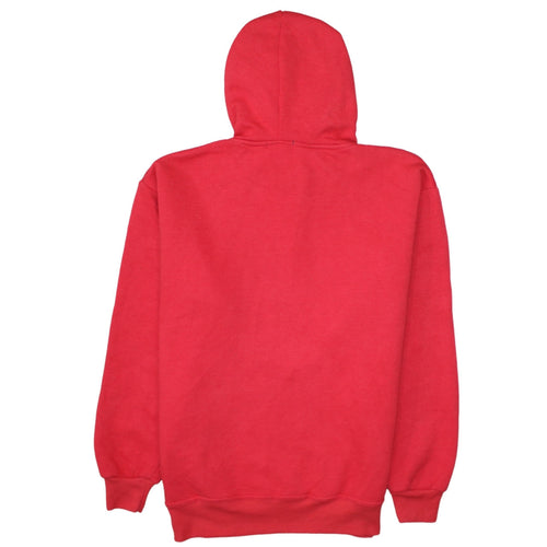 FILA Men Red Pullover Hoodie L Logo Fleece Sportswear