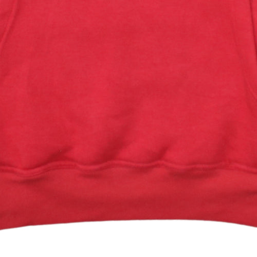 FILA Men Red Pullover Hoodie L Logo Fleece Sportswear