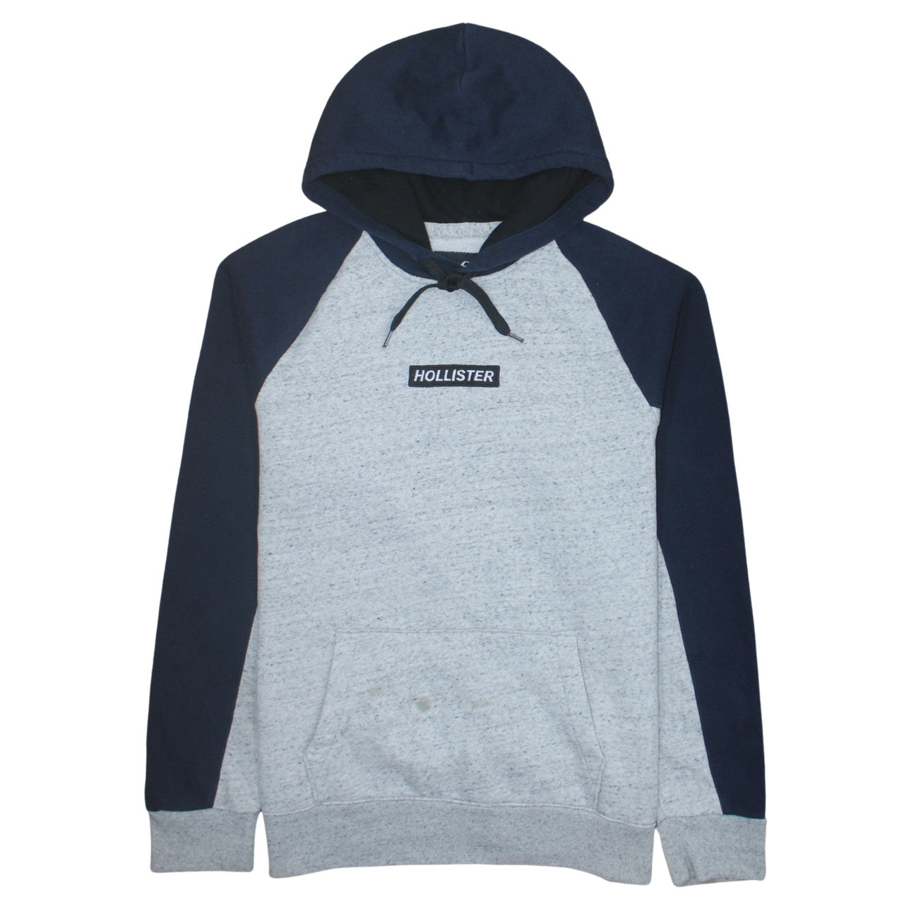 Hollister Men’s Grey Navy Pullover Hoodie 2XL Regular Fit Fleece
