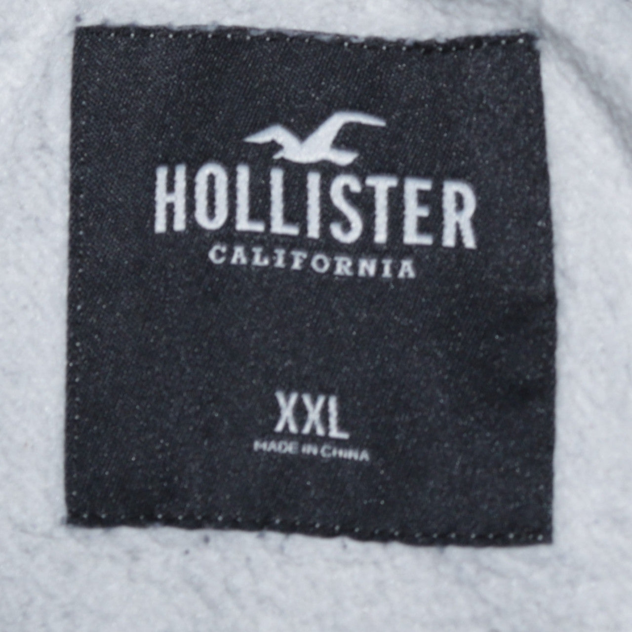 Hollister Men’s Grey Navy Pullover Hoodie 2XL Regular Fit Fleece