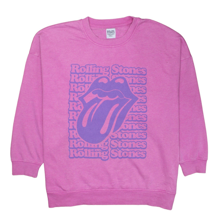 Primark Rolling Stones Pink XL Unisex Pullover Sweatshirt