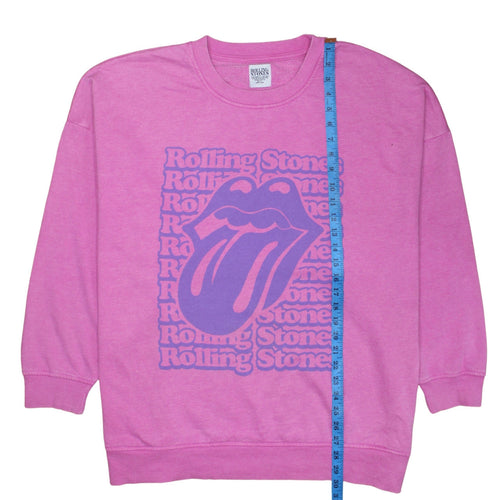 Primark Rolling Stones Pink XL Unisex Pullover Sweatshirt