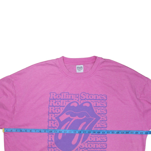 Primark Rolling Stones Pink XL Unisex Pullover Sweatshirt